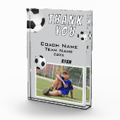 Grau Fußball Ball Sports Coach Danke Fotoblock (Rechts)