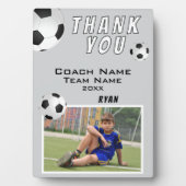 Grau Fußball Ball Sports Coach Danke Fotoplatte (Vorderseite)