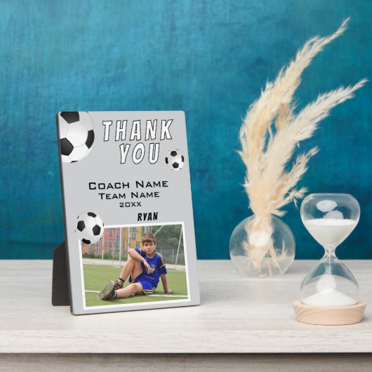 Grau Fußball Ball Sports Coach Danke Fotoplatte (Seite)