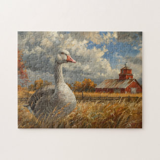 Grau Gänse Bauernhof Puzzle