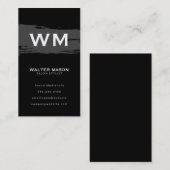 Grau gebürstete Künstlerin auf schwarz Visitenkarte (Vorne/Hinten)