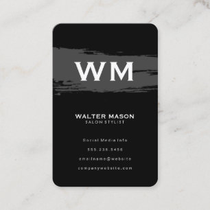 Grau gebürstete Künstlerin auf schwarz Visitenkarte