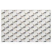 Grau gekrönte Kranich-Vogel-Cartoon-Illustration Stoff (Fat Quarter (45,7 x 55,9 cm))