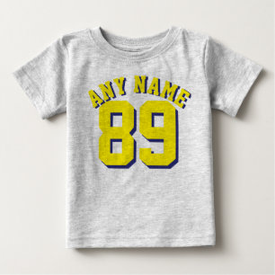Grau & Gelb Baby Sports Jersey Design T-shirt