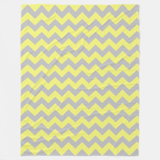 Grau Gelb Chevron Muster Fleecedecke (Vorderseite)