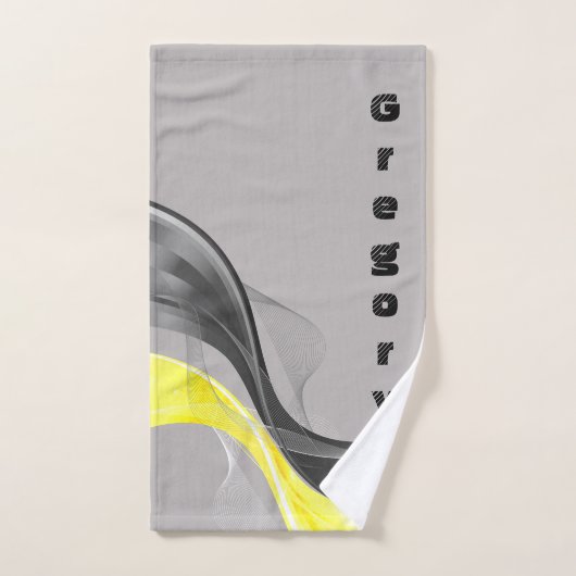 Grau-Gelb-Schwenk-Set Badhandtuch Set (Handtuch)