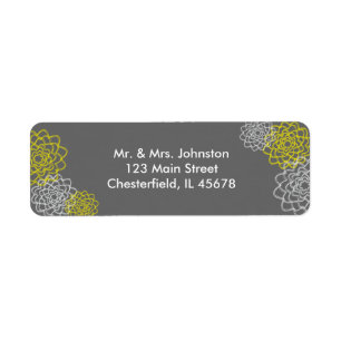 Grau/gelbe skizzierte Blumen