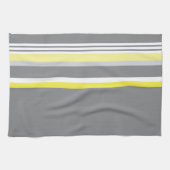 Grau (gelber Streifen) Geschirrtuch (Horizontal)