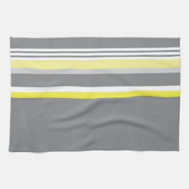 Grau (gelber Streifen) Geschirrtuch