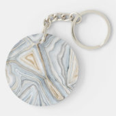 Grau gemarmorter abstrakter Entwurf Schlüsselanhänger (Rückseite)