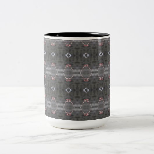 Grau Gemustert mit Coral Coffee Tasse (Mittel)