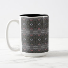 Grau Gemustert mit Coral Coffee Tasse