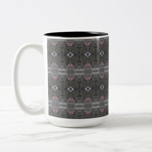 Grau Gemustert mit Coral Coffee Tasse (Links)