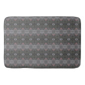 Grau Gemustert mit Korallenakzent Badematte (Vorderseite)