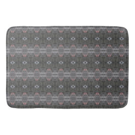 Grau Gemustert mit Korallenakzent Badematte