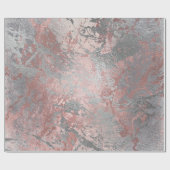 Grau geschmolzen Silver Blush Pink Marmor Shiny Me Geschenkpapier (Flach)