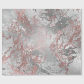 Grau geschmolzen Silver Blush Pink Marmor Shiny Me Geschenkpapier (Flach)