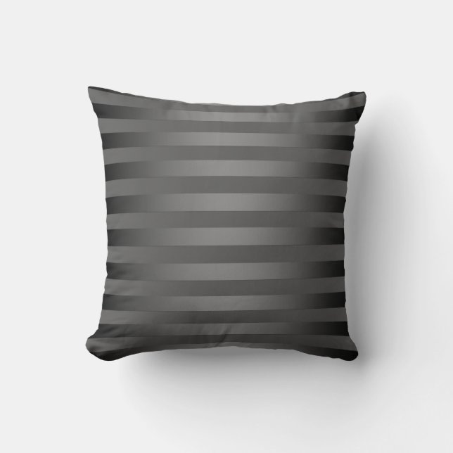 Grau, gestreift, Gradient, graue Streifen, einfach Kissen (Vorderseite)