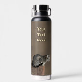 Grau getigerte Katze Trinkflasche (Rückseite)