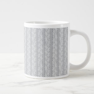 Grau gezeichnetes Chevron-Muster Jumbo-Tasse