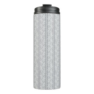 Grau gezeichnetes Chevron-Muster Thermosbecher