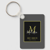 Grau Gold Beauty Salon WELLNESS-CENTER Monogram Schlüsselanhänger (Vorderseite)