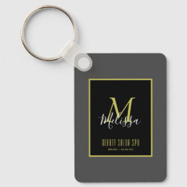 Grau Gold Beauty Salon WELLNESS-CENTER Monogram Schlüsselanhänger