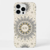 Grau Gold Mandala Muster iPhone Hülle (Rückseite)