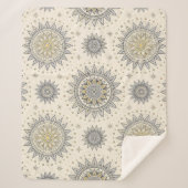 Grau Gold Mandala Muster Sherpadecke (Vorderseite)