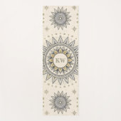 Grau Gold Mandala Muster Yogamatte (Vorderseite)