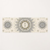Grau Gold Mandala Muster Yogamatte (Vorderseite (Horizontal))