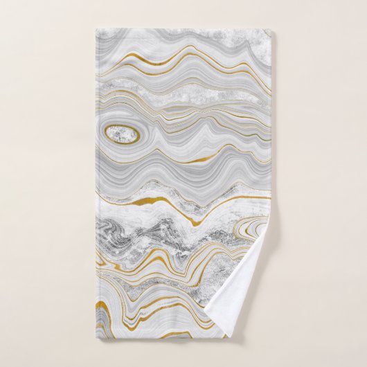 Grau-Gold-Marmor-BADEZIMMER TOWEL SET (Handtuch)