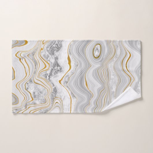 Grau-Gold-Marmor-BADEZIMMER TOWEL SET (Handtuch)