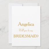 Grau & Gold mit Herz wirst du meine Bridesmädchen  Einladung (Rückseite)