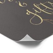 Grau & Gold Moderne Blumenkarten & Geschenke Poster (Ecke)