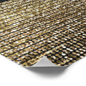 Grau & Gold Moderne Glam Sequins Chic Poster Banne (Ecke)