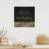 Grau & Gold Moderne Glam Sequins Chic Poster Banne (Küche)