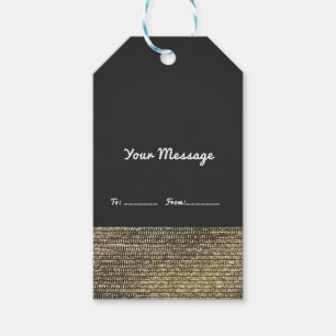 Grau & Gold Moderne Glamour Pailletten Schick Eleg Geschenkanhänger