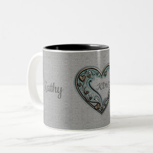 Grau, Gold und Türkis Zweifarbige Tasse