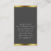 Grau/Golden Glitzer Trim Visitenkarte (Rückseite)