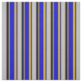 Grau, Goldenrod, Blau und Schwarz-Lined-Muster Stoff (Muster)