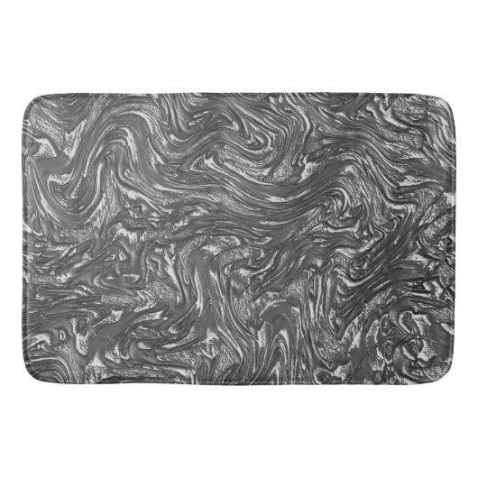 Grau-Graphit gebogene grobe Textur Badematte (Vorderseite)