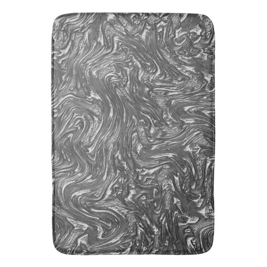 Grau-Graphit gebogene grobe Textur Badematte (Vorderseite Vertikal)