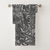 Grau-Graphit gebogene grobe Textur Badhandtuch Set (Insitu)
