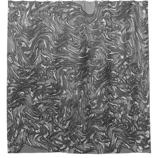 Grau-Graphit gebogene grobe Textur Duschvorhang (Vorderseite)