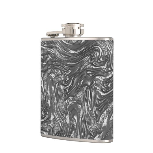 Grau-Graphit gebogene grobe Textur Flachmann (Links)