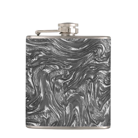 Grau-Graphit gebogene grobe Textur Flachmann (Vorderseite)