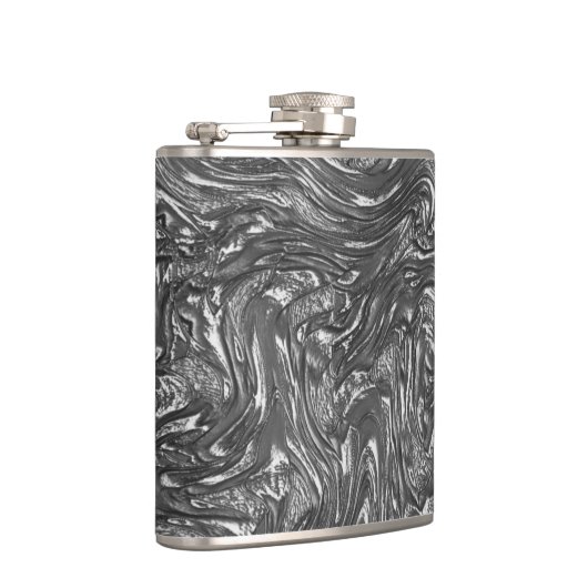 Grau-Graphit gebogene grobe Textur Flachmann (Rechts)