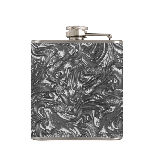 Grau-Graphit gebogene grobe Textur Flachmann (Rückseite)