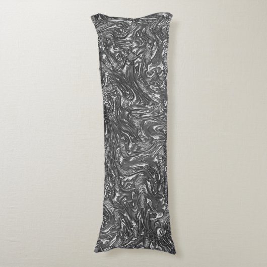 Grau-Graphit gebogene grobe Textur Seitenschläferkissen (Vorderseite Vertikal)